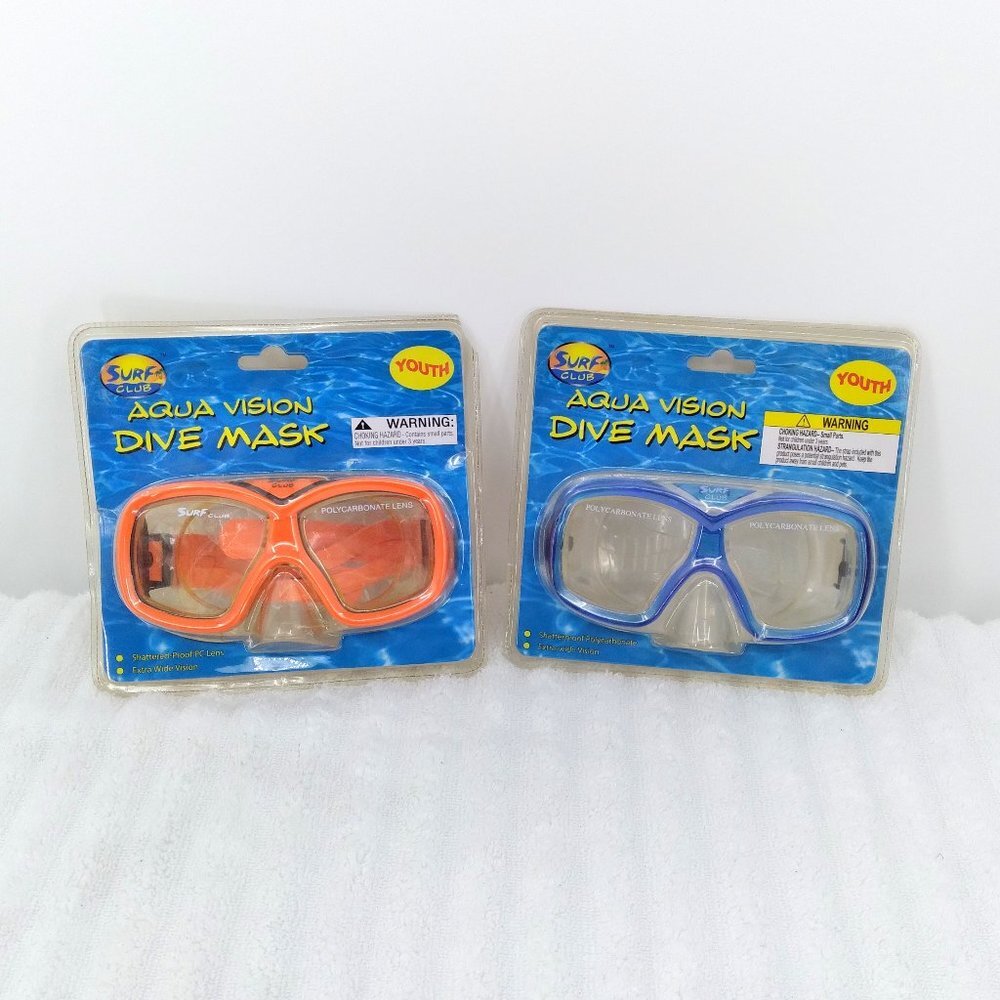Surf Club Aqua Vision Dive Mask Youth Set of 2